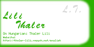 lili thaler business card